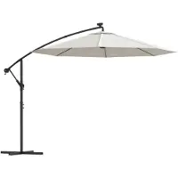 vidaXL Sonnenschirm Ampelschirm mit LED-Beleuchtung 300 cm Metallmast
