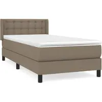 vidaXL Boxspringbett mit Matratze Taupe 90x190 cm Stoff