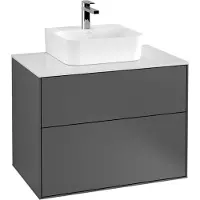 Villeroy & Boch V&B Waschtischunterschrank FINION 800x603x501mm AP Glas bl ma bl ma lacq.