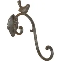 Esschert Design Wandhaken mit Vogel 24 cm, Braun