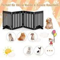 Costway Absperrgitter Hunde, Schutzgitter Holz klappbar, Treppengitter 60cm Hoch, Hundeabsperrgitter flexibel Türschutzgitter