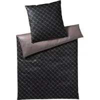 JOOP! Mako-Satin Bettwäsche Cornflower Double I Größe 80x80 155x220 cm I Farbe 9 Shiny Black I Reine Baumwolle