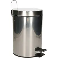 Koopman Pedaalemmer RVS - Mülleimer 3 Liter silber mit Inneneimer