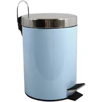 MSV Treteimer fur Bad/Toilette - pastellblau - 3 Liter - 17 x 25 cm