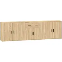 vidaXL Sideboards 3 Stk. Sonoma-Eiche Holzwerkstoff