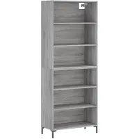 vidaXL Highboard Grau Sonoma 69,5x32,5x180 cm Holzwerkstoff