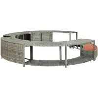 vidaXL Whirlpool-Umrandung Grau Poly Rattan