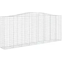 vidaXL Gabione mit Hochbogen 400x50x160/180 cm Verzinktes Eisen