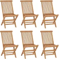 vidaXL Klappbare Gartenstühle 6 Stk. Massivholz Teak