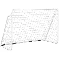 vidaXL Fußballtor mit Netz Weiß 180x90x120 cm Stahl