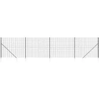 vidaXL Maschendrahtzaun mit Bodenhülsen Anthrazit 1,4x10 m