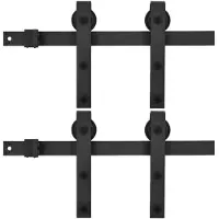 vidaXL Schiebetür-Beschlagsätze 2 Stk. 200 cm Stahl Schwarz