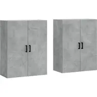 vidaXL Wandschränke 2 Stk. Betongrau 69,5x34x90 cm
