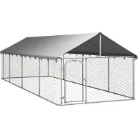 vidaXL Outdoor-Hundezwinger mit Dach 600x200x150 cm