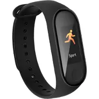 Umbro Fitness Tracker Bluetooth – Smartwatch mit Sportfunktionen – HR- & Temperatursensor – 0,96 Zoll Touchscreen – Spritzwassergeschützt – Schwarz
