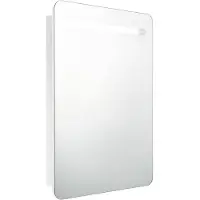 vidaXL LED-Spiegelschrank fürs Bad Glänzend Weiß 60x11x80 cm