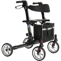 Vermeiren Reise - Rollator Quava Leichtgewicht 2-fach faltbar superklein leicht, Carbongrau 1 St