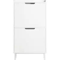 SoBuy FSR151-W Schuhschrank mit 3 Klappen, Schuhkommode, Schuhregal, Schuhkarton, Flurschrank, Aufbewahrungsschrank für Schuhe