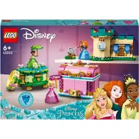 LEGO 43203 Disney Auroras, Meridas und Tianas Zauberwerke, Set mit 2 Schmuckkästchen, Stiftehalter und DOTS Armband, Diamantkleid-Kollektion