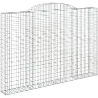 vidaXL Gabione mit Hochbogen 300x30x200/220 cm Verzinktes Eisen