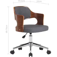 vidaXL Esszimmerstühle 2 Stk. Drehbar Grau Bugholz und Stoff