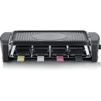 Severin Raclette Grill mit antihaftbeschichteter Grillplatte RG 9646 aus Kunststoff, schwarz Raclette Raclette Mit Antihaftbeschichteter Grillplatte Raclette Grill Tischgrill