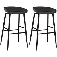 vidaXL Barhocker 2 Stk. Schwarz