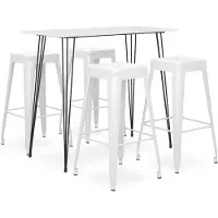 vidaXL 5-tlg. Bar-Set Weiß