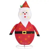 vidaXL Weihnachtsdeko Weihnachtsmann LED Luxus-Gewebe 60 cm