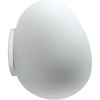 Foscarini Gregg MIDI Wandleuchte weiß Glas - , Gregg MIDI, dimmbar, Weiß, für Wohnzimmer, Glas, Design
