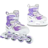 Spartan Lila-Weiß Inliner 2in1 Rollschuhe (38-41)