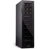 Klarstein Freistehender Weinkühlschrank 2 Zonen, Getränkekühlschrank Klein, Kleiner Weinschrank, Wein-Kühlschrank Klein mit Glastür, Indoor/Outdoor Flaschenkühlschrank, Wine Fridge, 27 Flaschen