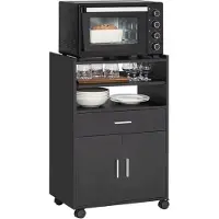SoBuy FSB09-SCH Küchenschrank Küchenwagen Rollschrank Mikrowellenschrank Servierwagen