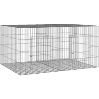 vidaXL Kaninchenkäfig 2 Paneele 110x79x54 cm Verzinktes Eisen