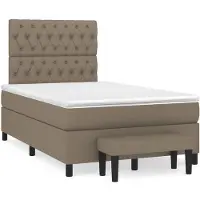 vidaXL Boxspringbett mit Matratze Taupe 120x200 cm Stoff