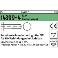 Peiner Sechskantschraube EN 14399-4 M 36 x 90 10.9 feuerverzinkt