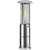 Blumfeldt Goldflame Deluxe Terrassenheizstrahler 36.000BTU/11kW mobil Edelstahl Silber-Metallic