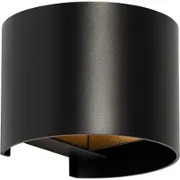 QAZQA - Moderne Wandleuchte Schwarz mit rundem Lichteffekt - Edwin I Up I Down - Aluminium Rund - LED geeignet G9