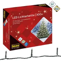 Idena Lichterkette 400 LED warmweiß 8h Timer 47,9m, innen & außen, mit Netzteil