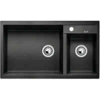 BLANCO METRA 9, Aufsatzwanne, Rechteckig, Silber, 2 Becken, 525 x 430 mm, 19 cm