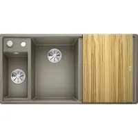 BLANCO Spüle AXIA III 6 S 1000 x 510 mm tartufo ohne Multifunktionsschale 524650 1 Spülbecken Mit Tropffläche Becken lin