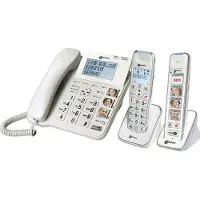Geemarc Telecom , Trio Senioren-Festnetztelefon 295 Verstärkt 30 dB mit Anrufbeantworter, Weiß