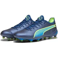 Puma King Ultimate FG/AG Herren-Fußballschuhe, Blau-Marine/Grün, Gr 42,5