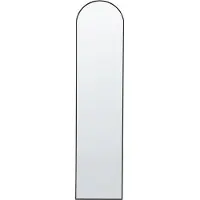 Beliani Stehspiegel Schwarz mit dekorativem Rahmen 36 x 150 cm Oval Industriestil Ganzkörper für Ecke Schlafzimmer Garderobe Bad Wohnzimmer