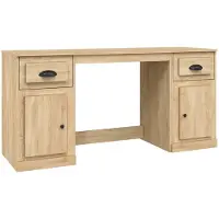 vidaXL Schreibtisch mit Stauraum Sonoma-Eiche Holzwerkstoff