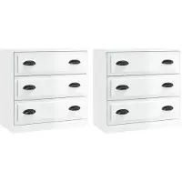 vidaXL Sideboards 2 Stk. Hochglanz-Weiß Holzwerkstoff