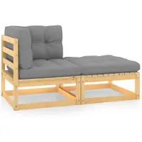 vidaXL 2-tlg. Garten-Lounge-Set mit Kissen Kiefer Massivholz