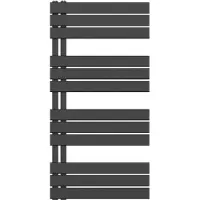 Belrad Handtuchheizkörper/Badheizkörper Paneel Anschluss linksseitig schwarz 1200x600