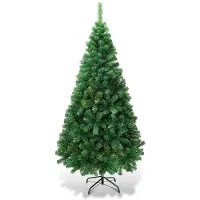 Costway 240 cm Künstlicher Weihnachtsbaum, Tannenbaum mit Metallständer, Christbaum PVC Nadeln, Kunstbaum Weihnachten ideal für Zuhause, Büro, Geschäfte und Hotels, Grün