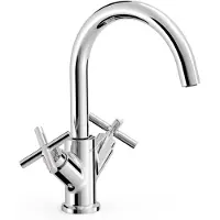 Tres 2 Griff Waschtischarmatur L Mit Griff G3/8" flexible Anschlussschläuche, 28320301 28320301